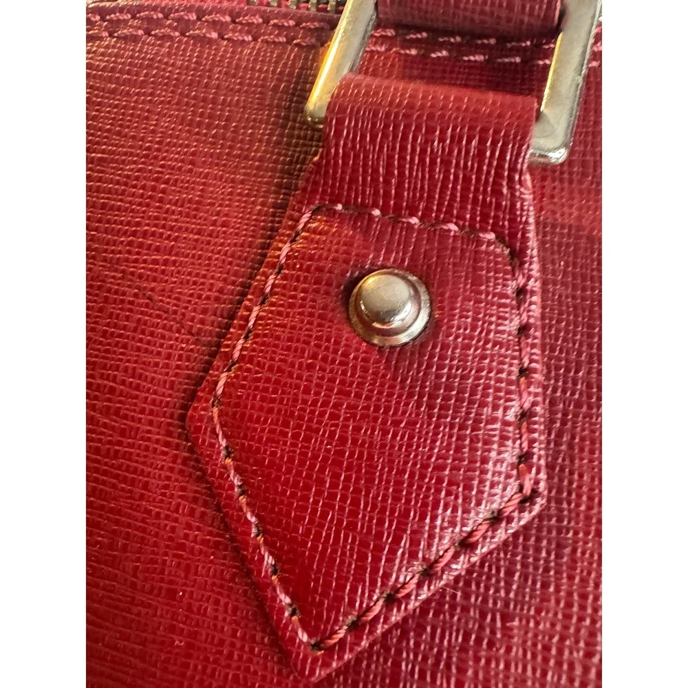Pulicati‎ Genuine Leather Satchel Red Structured Handbag Made in Italy